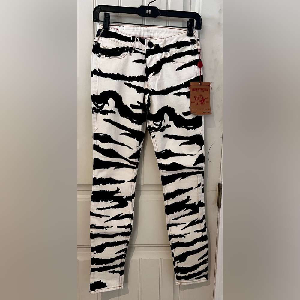 True Religion Zebra Print Jeans women’s size 24